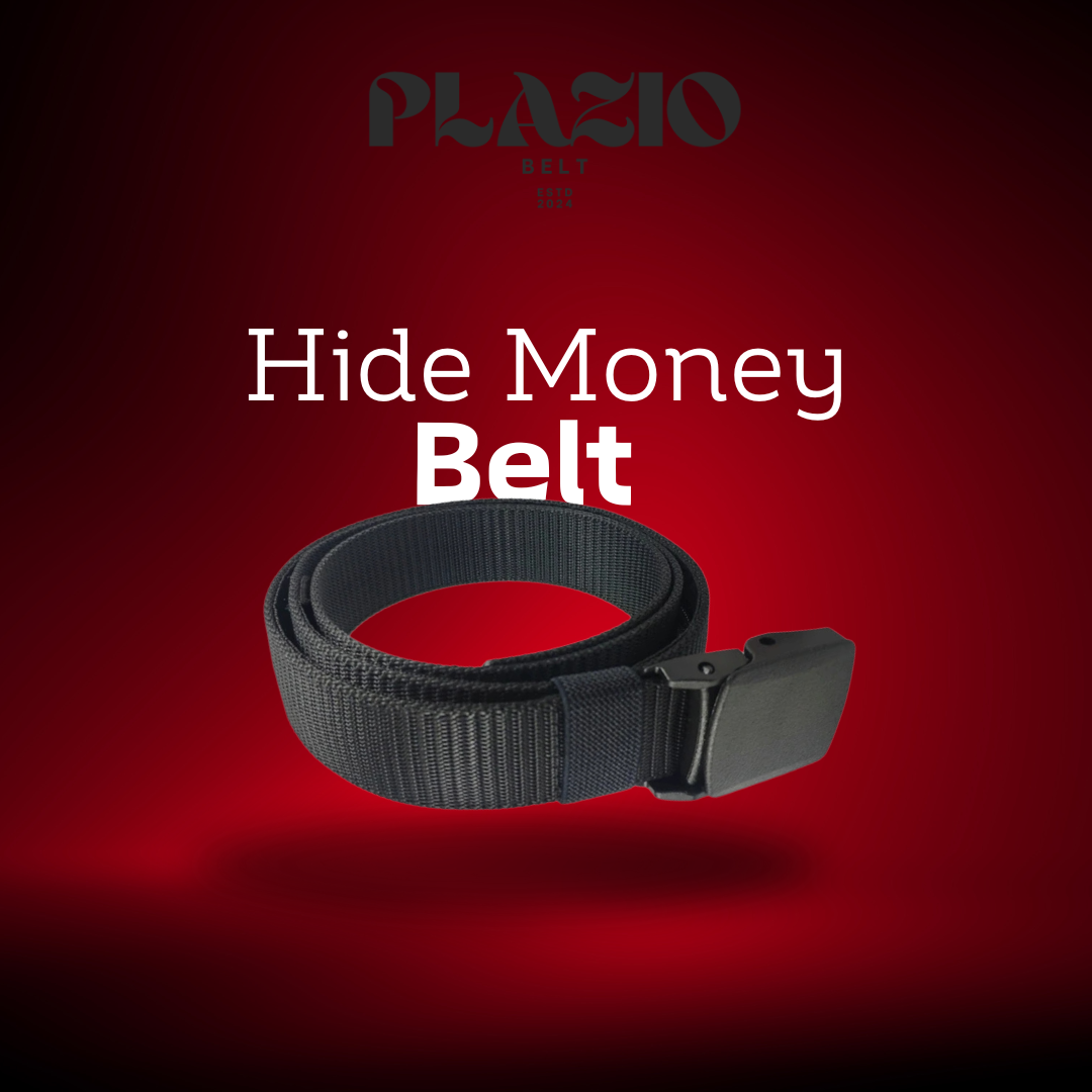 Plazio Belt™ Belt with hidden zip pocket