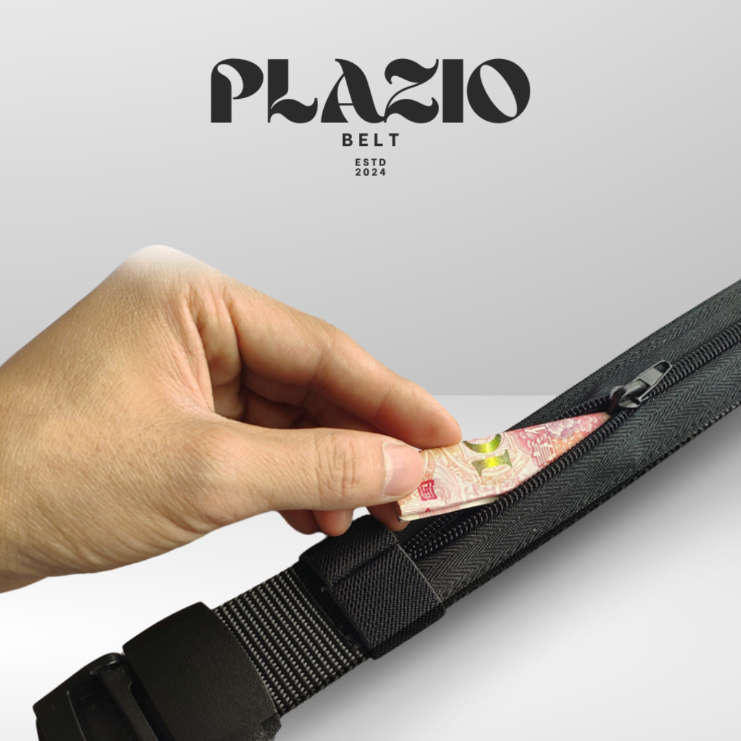 Plazio Belt™ Belt with hidden zip pocket